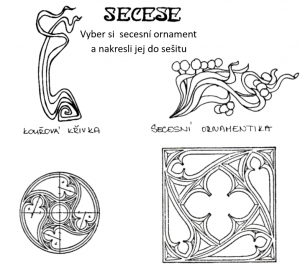 Če-secesní ornamenty - aktivita z hodiny